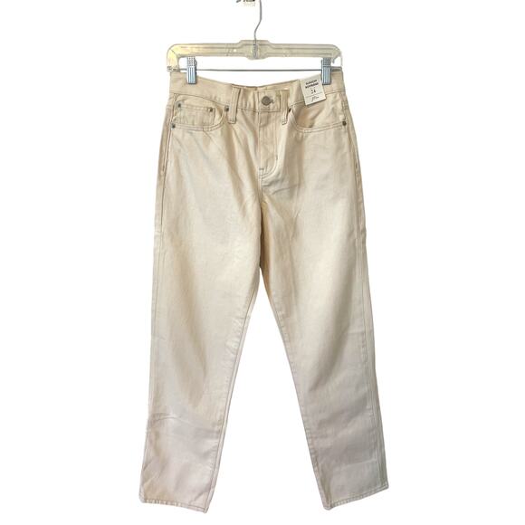 J. Crew High Rise Slouchy Boyfriend Denim Jeans Bone Cream Size 25 NEW - Picture 2 of 7